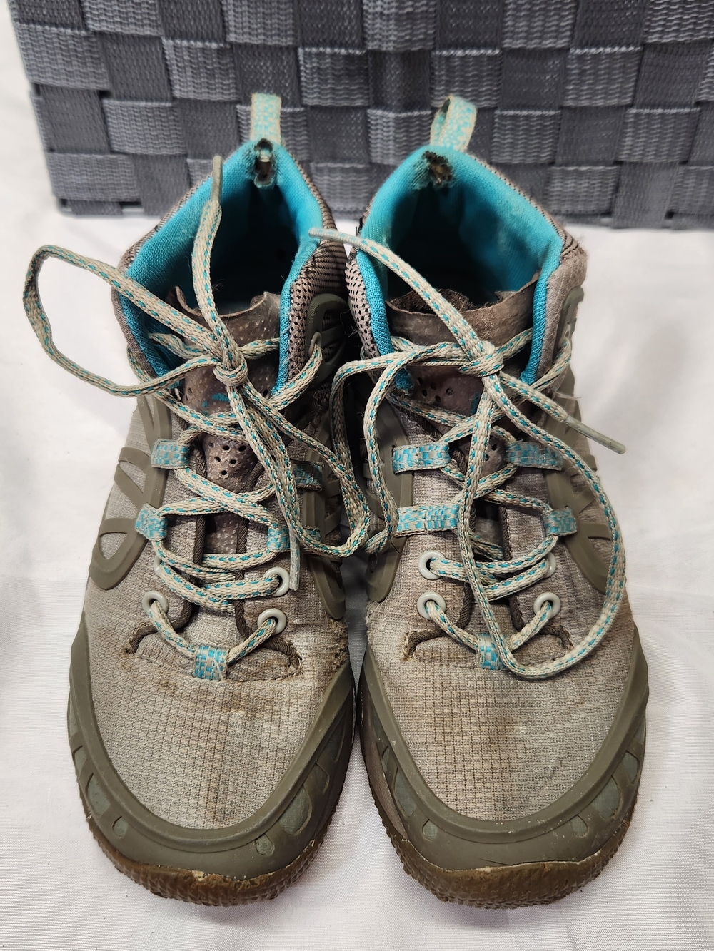 ⭐️Merrell Proterra Vim Mid Sport Trail Hiking Boots Gray Teal Size 5
